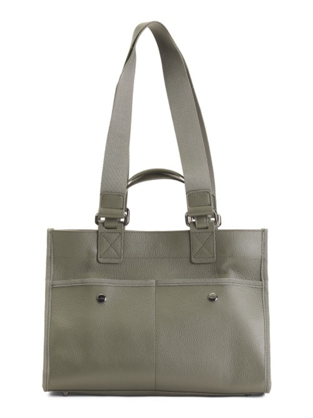 BOTKIER Bedford Top Handle Leather Structured Tote With Logo Straps